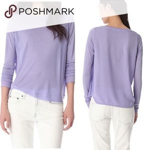 Vince Mixed Media, Modal and Silk Long Sleeve Size M